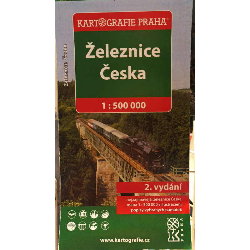 Railways of the Czech Republic – map 1:500,000 of the most interesting railways in the Czech Republic, descriptions of selected 