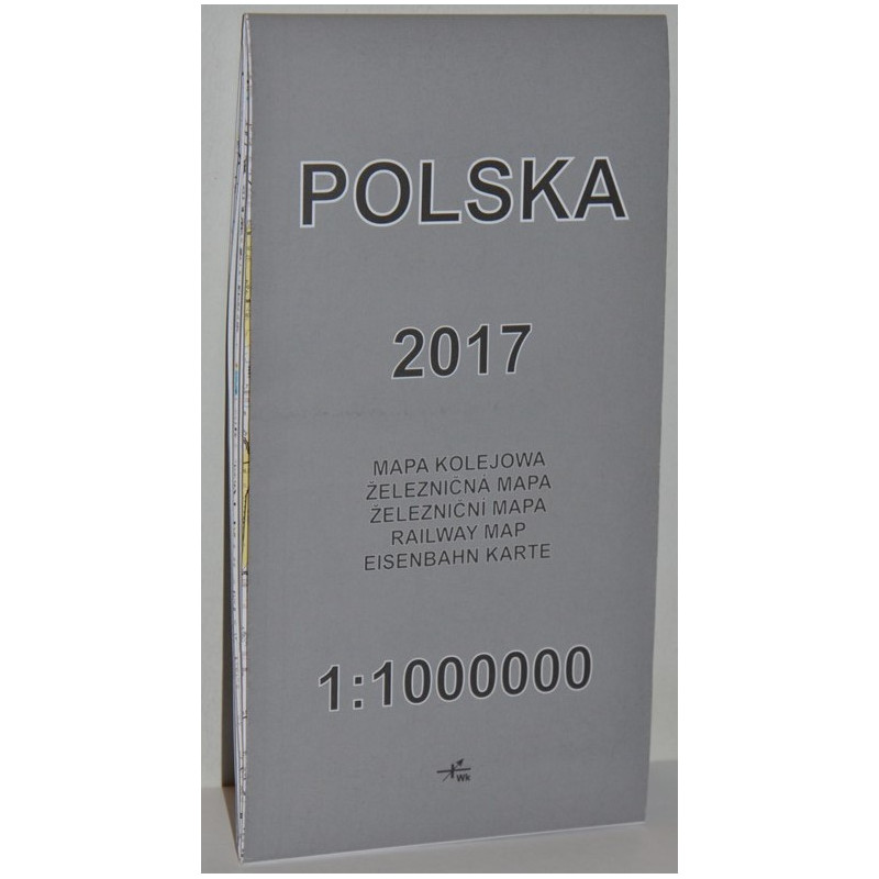 Železniční mapa Polsko 2017 (měřítko 1:1000000)