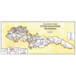 Železniční mapa Československa 1938 (reprint) měřítko 1:850 000