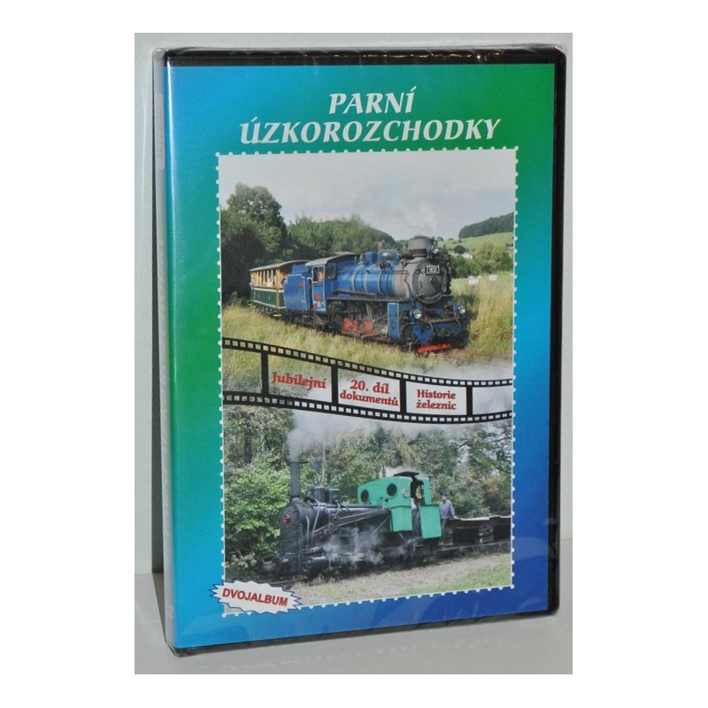 Parní úzkorozchodky (2 x DVD) Jubilejní 20.díl dokumentů Historie železnic  130 min., DVD
