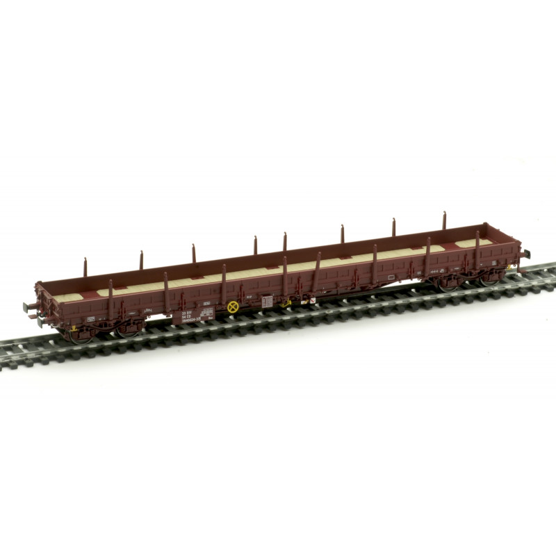 ALBERT MODELL  4-axle flat car Res ČD with stanchions, brown, ep.V H0