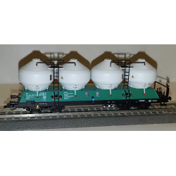 TILLIG set of 2 pcs 4-axle container wagons Uacs 451.1 Raj-Wagon Trenčín spol s.r.o., 6th edition  TT