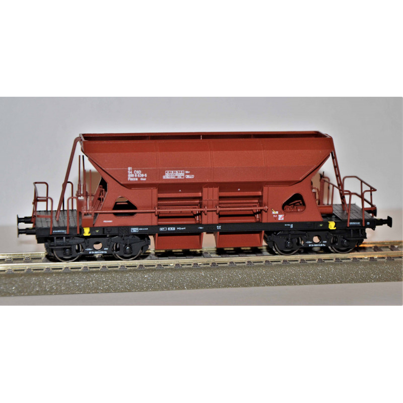 ČSTRAIN 97512 Set No. 3 - 3 Faccs ČSD flat cars, black frame, IV. era H0