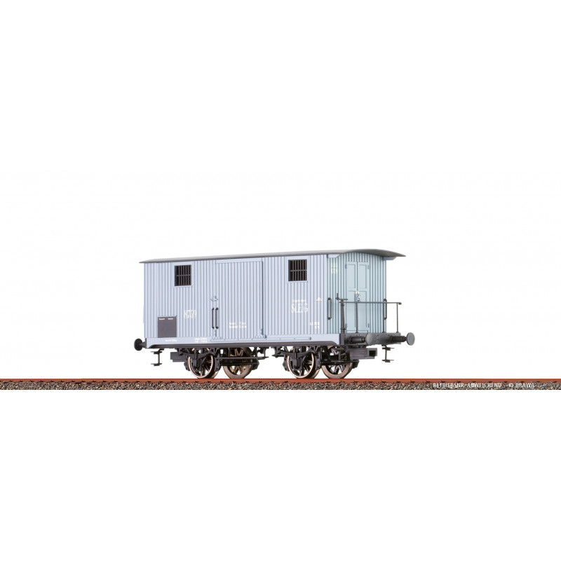 BRAWA 47733 2nápr. krytý vůz G ST.E.G., (č.vozu:8755 ) 1.ep. H0