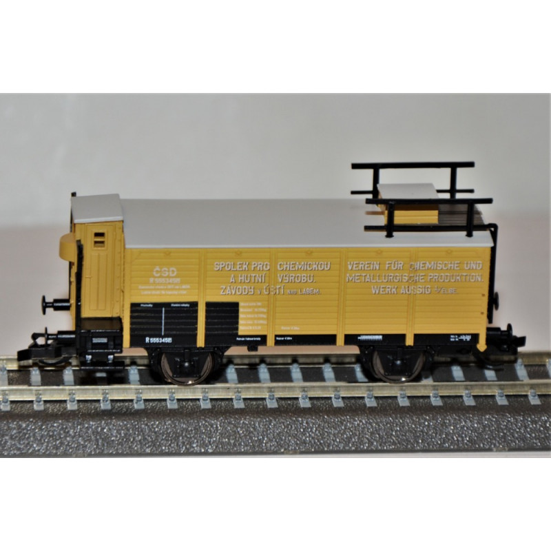 TILLIG 2-axle covered wagon for transporting chemicals ČSD "Association for Chemical and Metallurgical Production", 2nd edition.