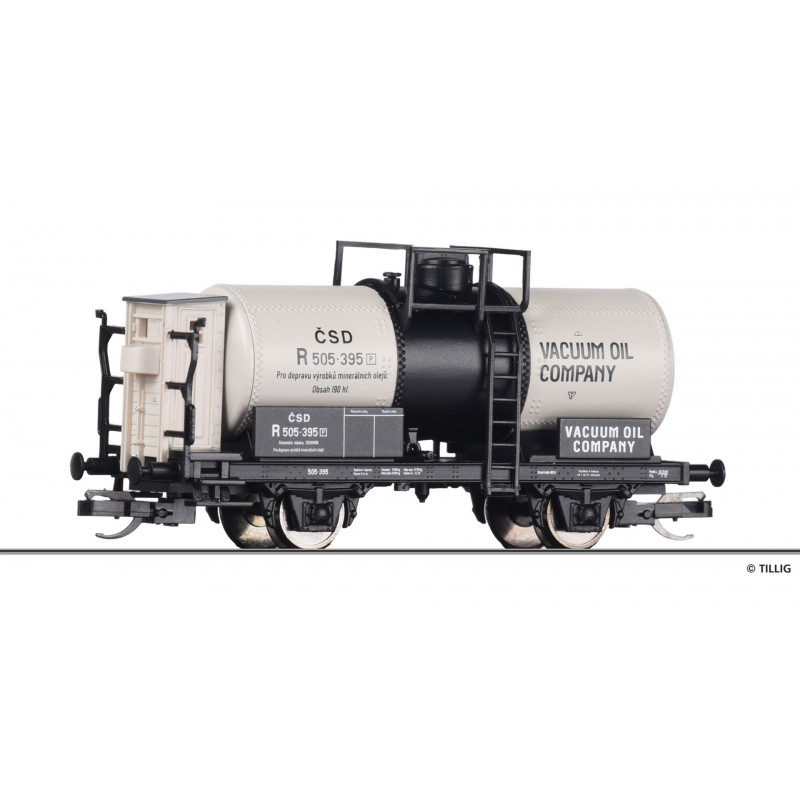 TILLIG 2-axle boiler car R ČSD with brakeman's cab "VACUUM OIL COMPANY, 2nd edition  TT