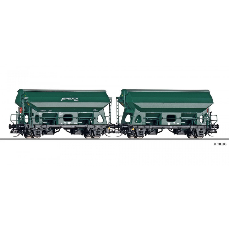 TILLIG set of 2 Tdgrrs Railco a.s./ SpedicaAgro (CZ) 2-axle dump cars, 6th edition. TT