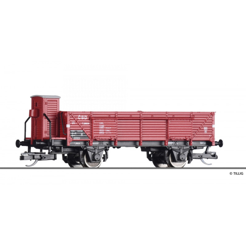 TILLIG 2-axle open wagon Ut ČSD with brakeman's cab, 3rd edition TT