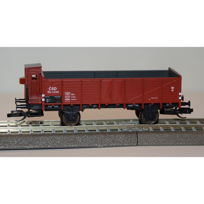 TILLIG 2-axle open high-sided wagon Vtu ČSD with brakeman's cab, 3,ep. TT
