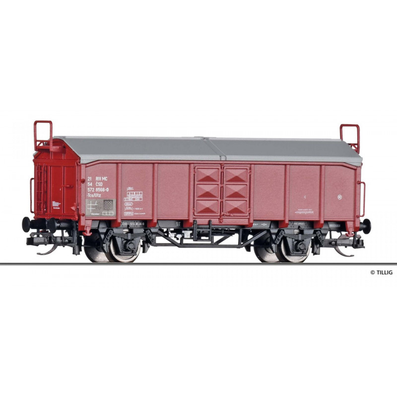TILLIG2 open wagon with sliding roof Tcs/Utz ČSD, 4th edition.  TT