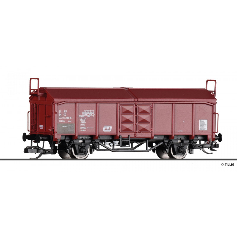 TILLIG 2-axle open wagon with sliding roof Tcms ČD, 5th series TT