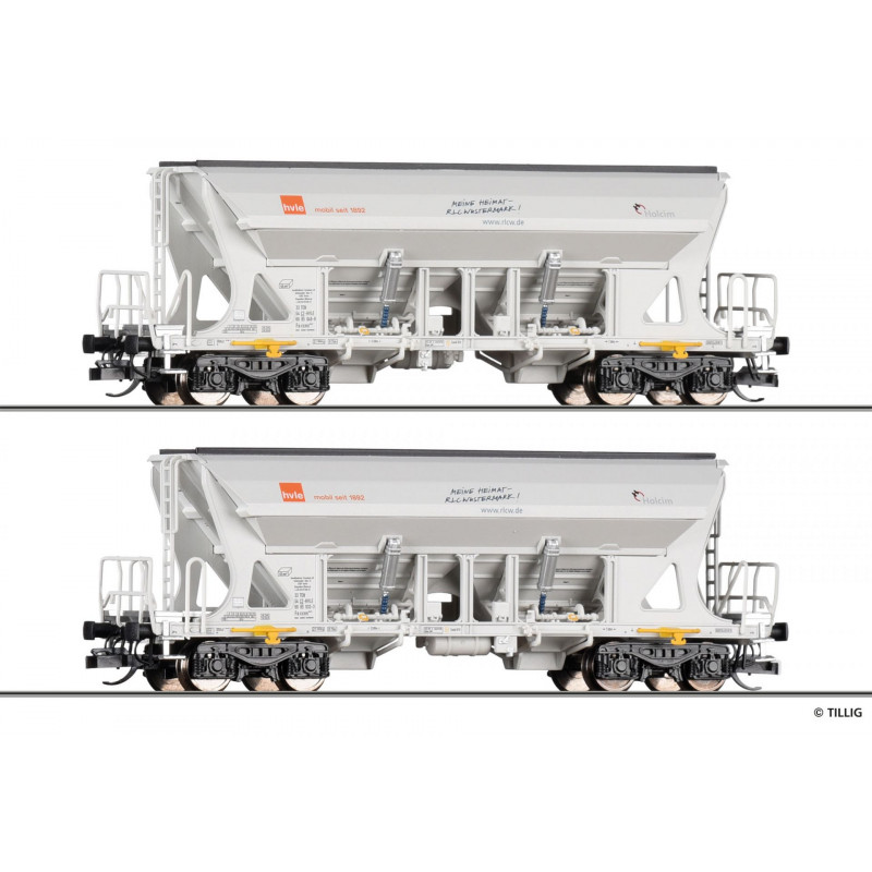 TILLIG  set of 2 pcs. 4th axle dump cars Faccns of HVLE/Holcim, 6th ep.  TT