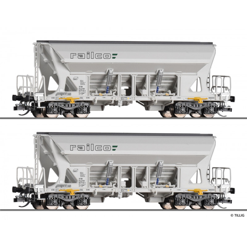 TILLIG set of 2 pieces, 4th generation Faccnpps dump cars from Railco, 6th edition.   TT