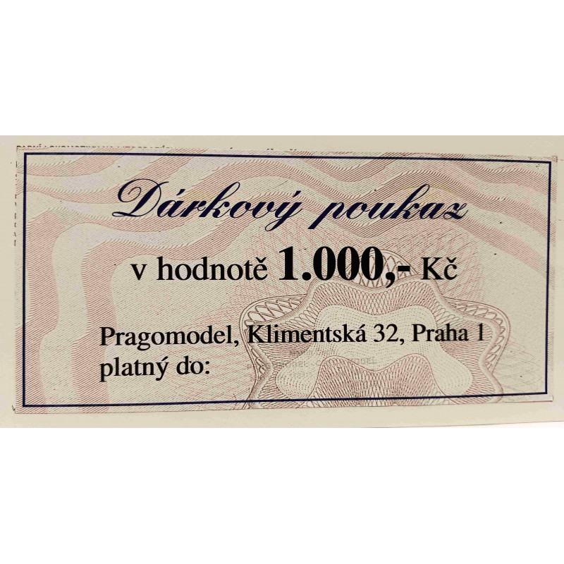 Pragomodel gift voucher  CZK 1,000