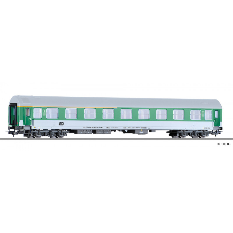 TILLIG 4-axle AB 350 passenger car, type Y, ČD 1st and 2nd class, 5th series. H0