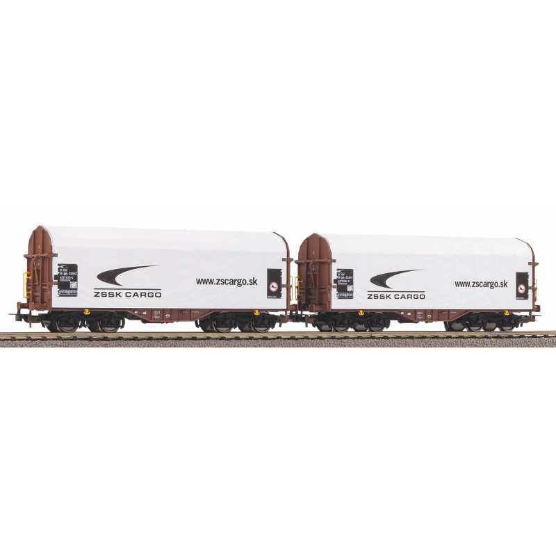 PIKO set of 2 pcs 4-axle covered wagon Shimmns ZSSK CARGO, 6th edition H0