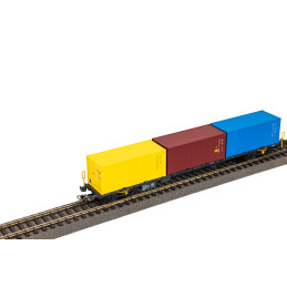 PIKO 4-axle container wagon Sgjs ČDC + 3x 20' container H0