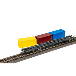PIKO 4-axle container wagon Sgjs ČDC + 3x 20' container H0