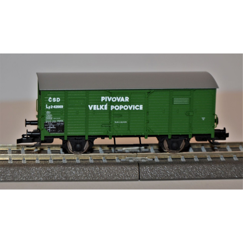 PIKO 2nd class covered wagon G02 Lp ČSD "PIVOVAR VELKÉ POPOVICE", 3rd edition. TT