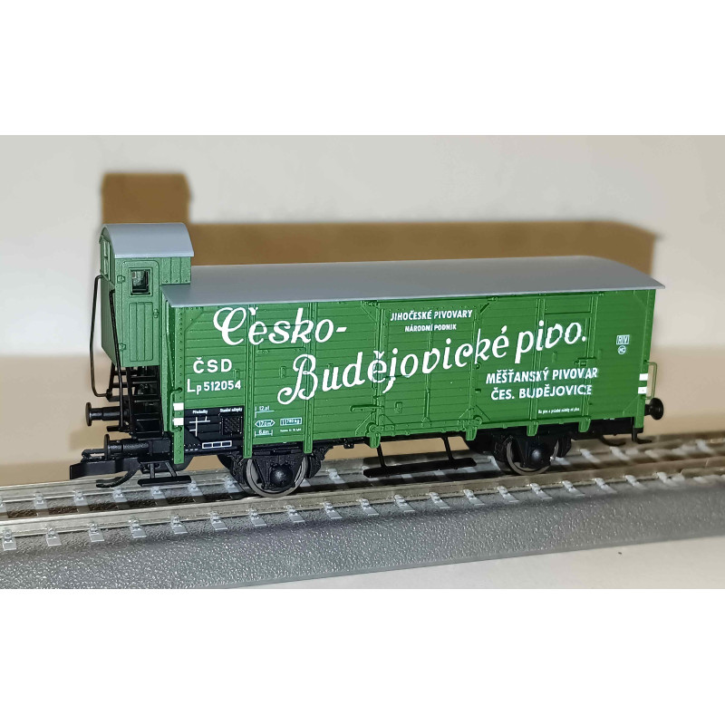 PIKO  2.nápr krytý vůz G02 Lp ČSD s brzdařskou budkou "Česko - Budějovické pivo", 3.ep.    TT