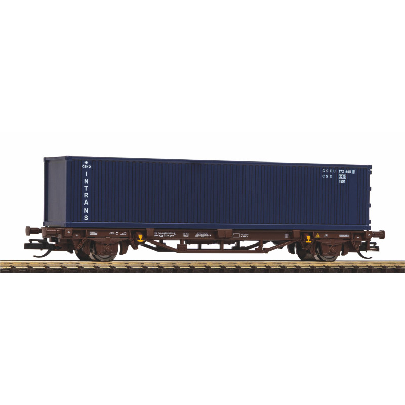PIKO 2nd generation container wagon Lgns ČD + 1x 40 Intrans container, 5th edition.   TT