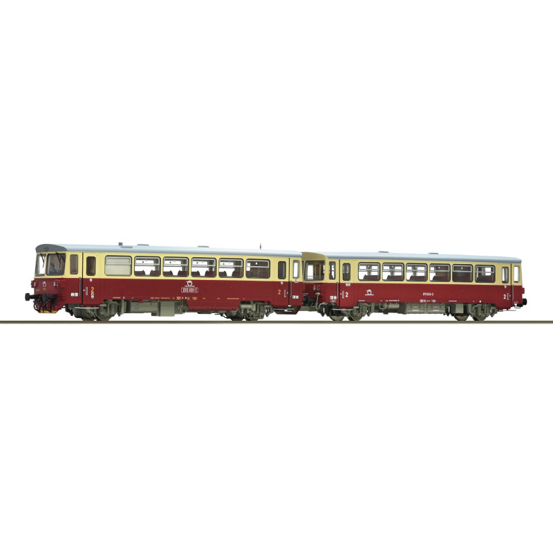 ROCO motor car 810.491-1 + trailer car Btax 011 869-5 ZSSK "Kufr, Šukafón" (with new inventory number), 5th edition, analog H0