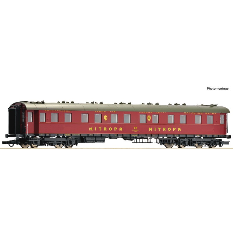 ROCO 4-axle sleeping car WLAg DR MITROPA, version without yellow lines, 4th edition.     H0