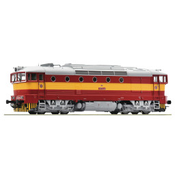 ROCO T478.3208 ČSD "Brejlovec, Dvoukomíňák" diesel locomotive, 4th series, analog    H0