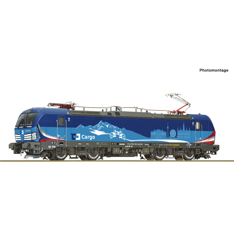 ROCO  elektrická dvousystémová lok. s pomocným dieselovým agregátem 393.002-1 ČDC "Vectron", 6.ep., analog  H0