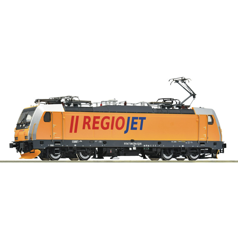 ROCO elektrická čtyřsystémová lokomotiva 386.204 - 2 Regiojet, 6.ep., analog H0