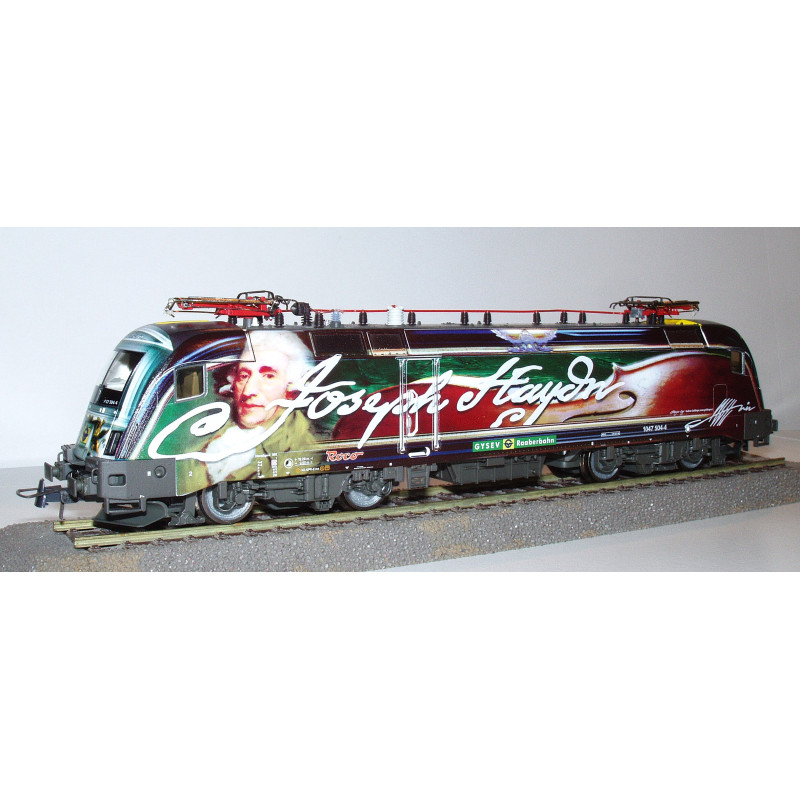 ROCO electric locomotive 1047.504-4 GYSEV advertising paint scheme "Joseph Haydn", 6th edition, analog H0