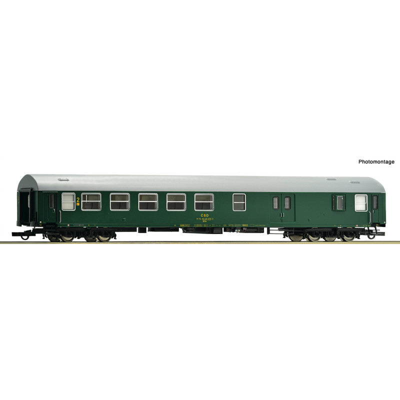ROCO 4-axle passenger car type Y/B-70 BDa 2nd class with ČSD service compartment (car no. 2), 4th edition  H0