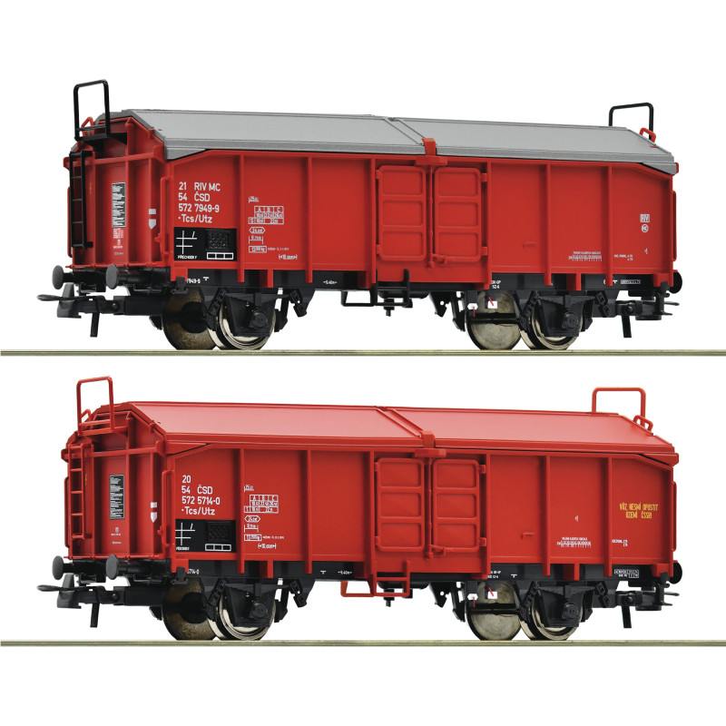 ROCO set of 2 Utz ČSD covered wagons, 4th series, H0