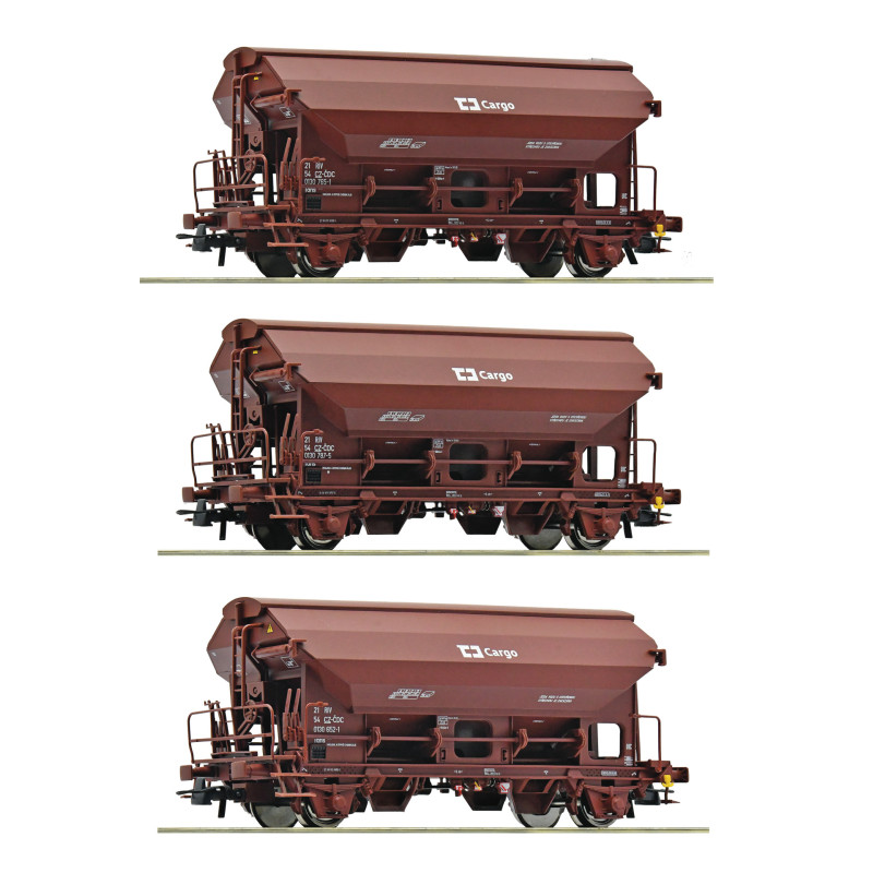 ROCO set of 3 Tdns ČD Cargo 2-axle hopper cars, 6th edition, H0