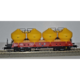 ROCO set of 2 pcs 4-axle Uacs ČD container cars, 5th edition, H0
