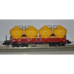 ROCO set of 2 pcs 4-axle Uacs ČD container cars, 5th edition, H0