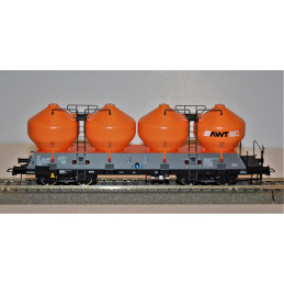 ROCO set of 2 x 4-axle Uacs AWT tank wagons, 6th edition, H0