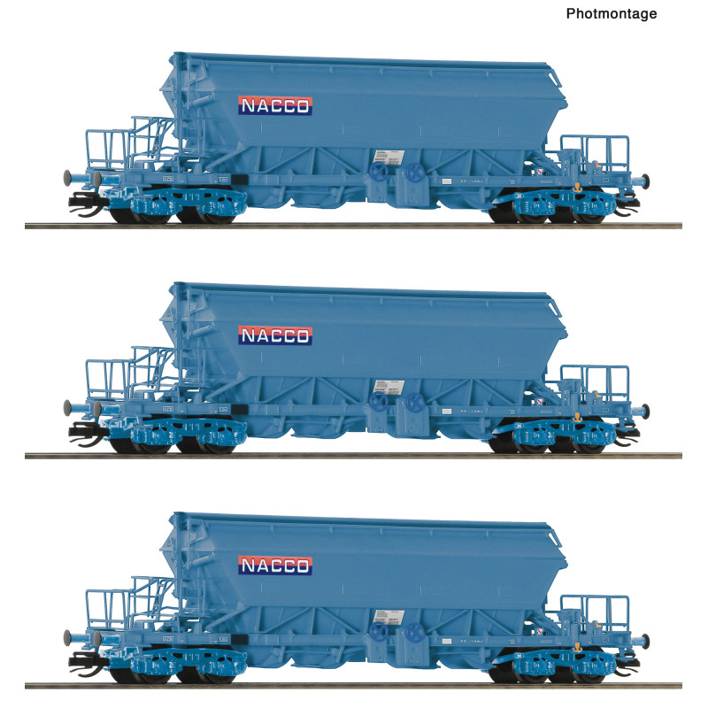ROCO set of 3 Taoos "Kaliwagen" NACCO dump cars, 6th edition, TT