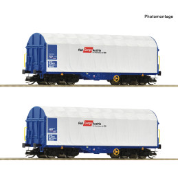 ROCO  set of 2 covered wagons with sliding tarpaulin Shimmns Rail Cargo Austria, 6th ep. TT
