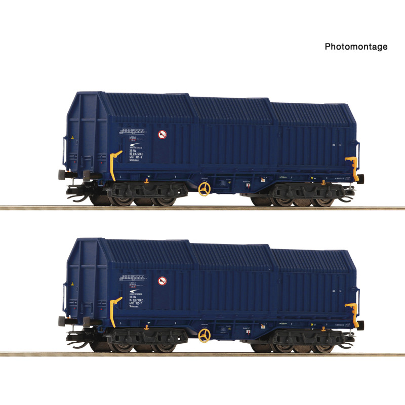 ROCO  set of 2 Shimmns ZSSK telescopic covered wagons, 6th series TT