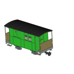 Jindra 2-axle narrow-gauge passenger car BC/u 351 GYOR 1912  H0/e
