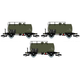 SAXONIA set 3ks 2nápr. kotlových vozů Uh/Rt ČSD "Deutz", ep.IV   TT