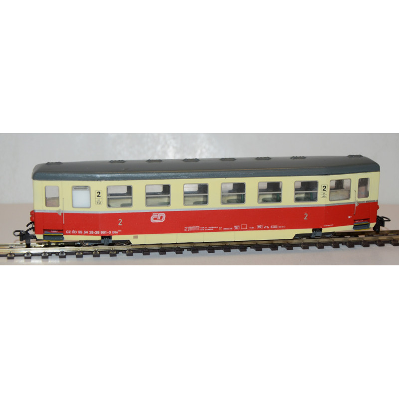 PRAGOMODEL  ČD Btu narrow-gauge trailer car, current operational paint scheme, 9 mm gauge (H0e scale), 6th edition.  H0/e