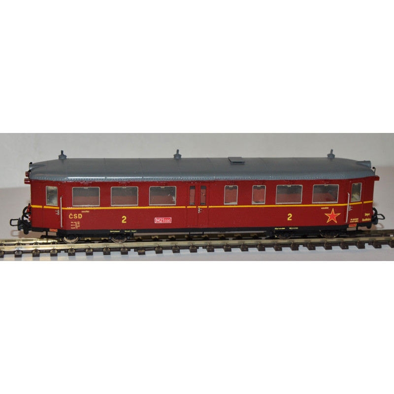PRAGOMODEL Motorized narrow-gauge car M 21.006 ČSD, Osoblaha depot, from the 1950s-1960s, 9 mm gauge, 3rd edition, analog H0/e