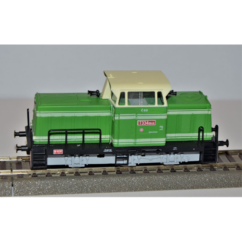 Lokomotiva T334.0049 ČSD, zelená, nový pohon, digitál + zvuk H0