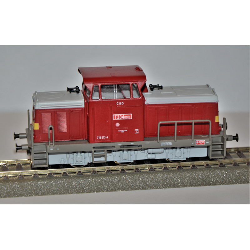 ČSD T334.0013 locomotive, red, new drive, digital + sound H0