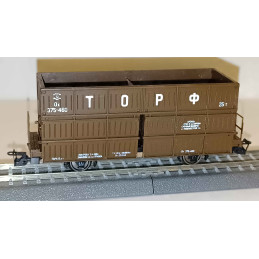 PERESVET  set of 3 pcs 2-axle SŽD dump cars, brown, III. ep.  TT