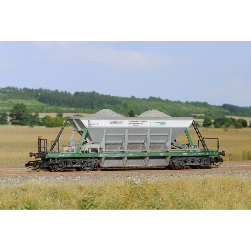 SDV  4-axle self-unloading wagon Facc 10 type 2-220 Českomoravský cement, kit  TT