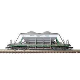 SDV  4-axle self-unloading wagon Facc 10 type 2-220 Českomoravský cement, kit  TT