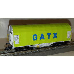 ROCO set of 2 covered wagons with sliding tarpaulin Shimmns GATX, 6th edition. TT